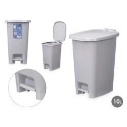 BALDE DO LIXO 10L PEDAL CINZENTO