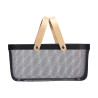 CESTA MALLA 2 ASAS MADERA RECTANGULAR NEGRO