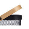 CESTA MALLA 2 ASAS MADERA RECTANGULAR NEGRO