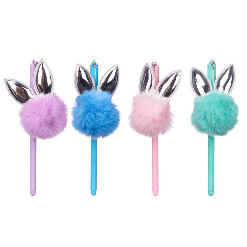 STYLO À POMPON LAPIN ASSORT 4