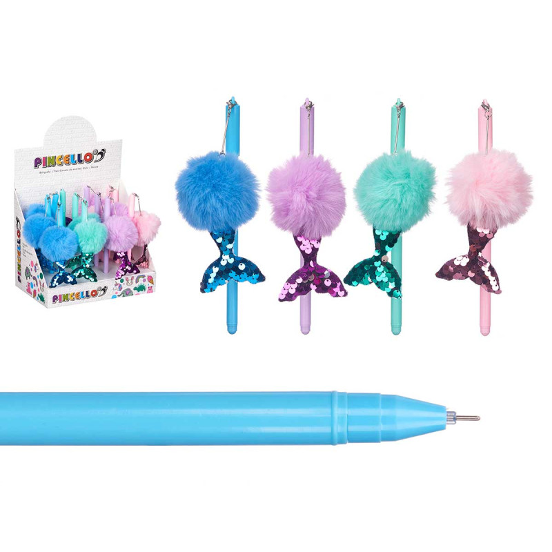 CANETA COM POMPOM SEREIAS SORT 4