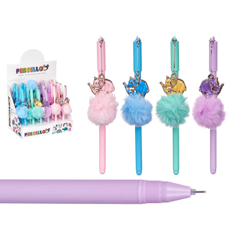 CANETA COM POMPOM ELEFANTE SORT 4