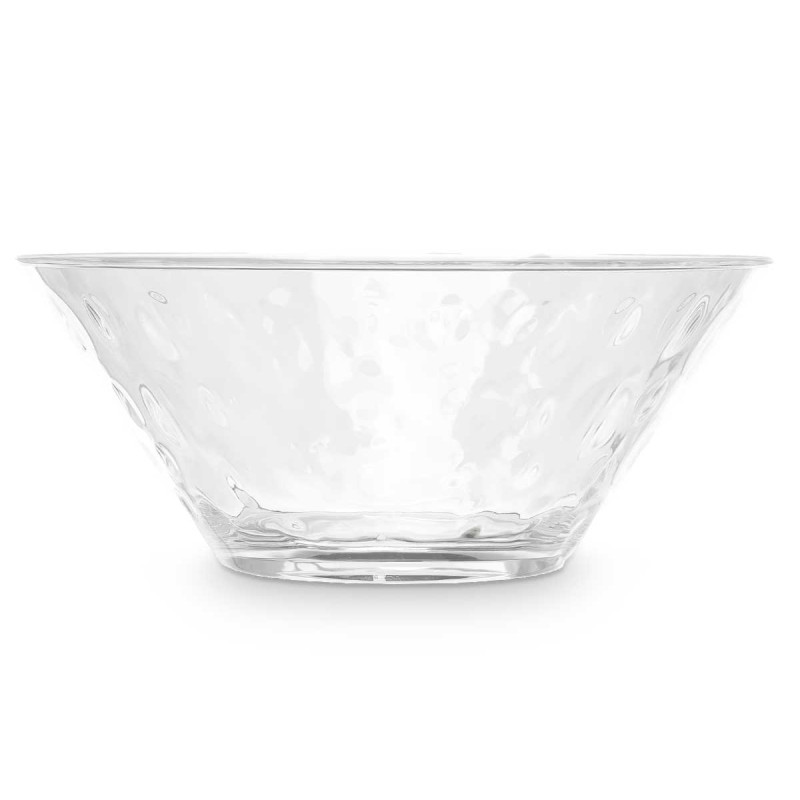 PLASTIC BOWL DOTS 28CM TRANSPARENT