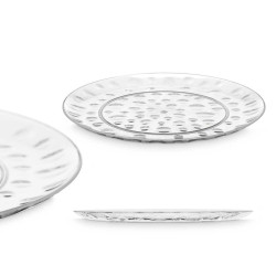 PLATO LLANO PLASTICO PUNTOS 30CM TRANSPARENTE