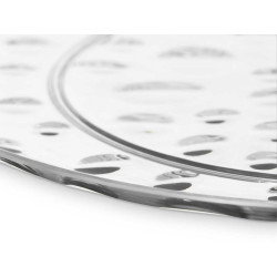 ASSIETTE PLATE EN PLASTIQUE POINTS 30CM TRANSP