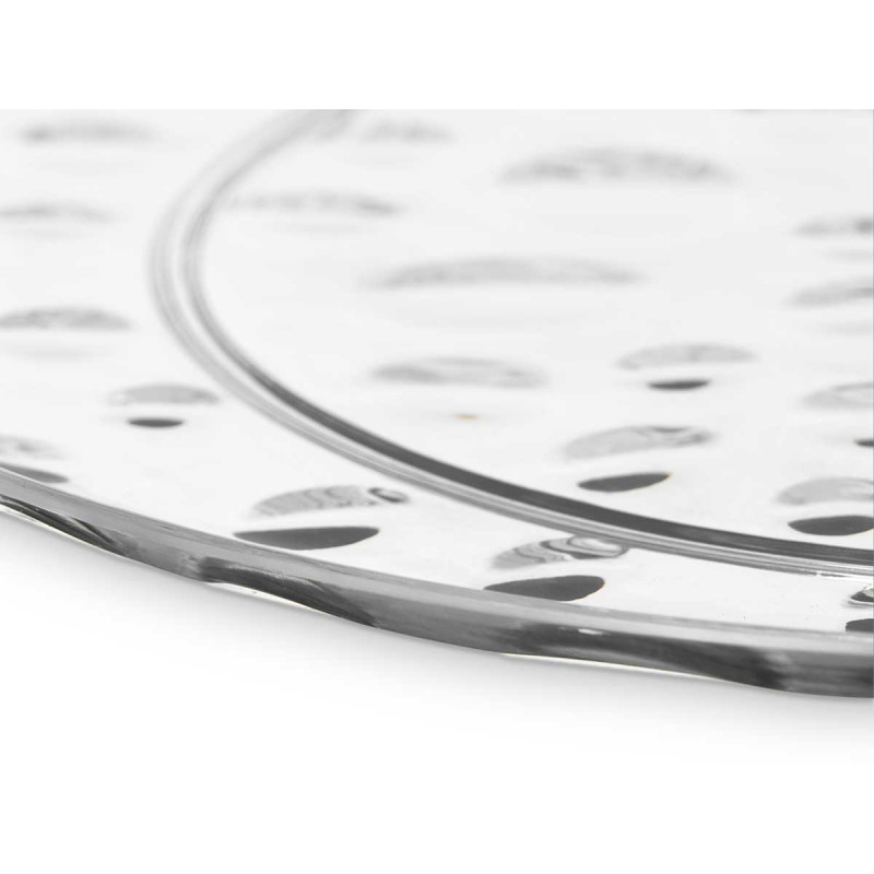 PLASTIC DINNER PLATE DOTS 30CM TRANSPARENT
