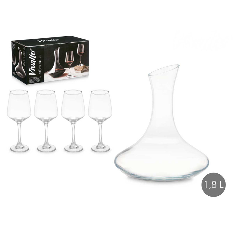 CONJ DE DECANTADOR 1800ML 4 COPOS 420ML