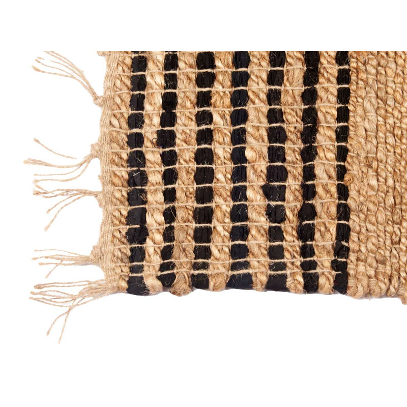 TAPETE NATURAL PRETO RISCAS 60 X 90 CM