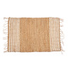WHITE AND NATURAL STRIPED CARPET 60 X 90 CM