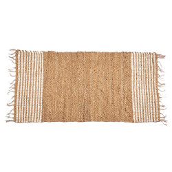 WHITE AND NATURAL STRIPED CARPET 70 X 140 CM