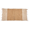 WHITE AND NATURAL STRIPED CARPET 70 X 140 CM