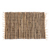 BLACK AND NATURAL DOUBLE STRIPED CARPET 60 X 90 CM