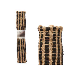 BLACK AND NATURAL DOUBLE STRIPED CARPET 60 X 90 CM