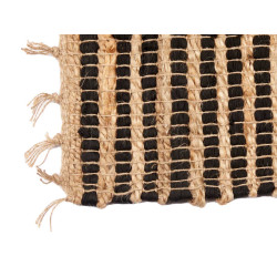 BLACK AND NATURAL DOUBLE STRIPED CARPET 60 X 90 CM