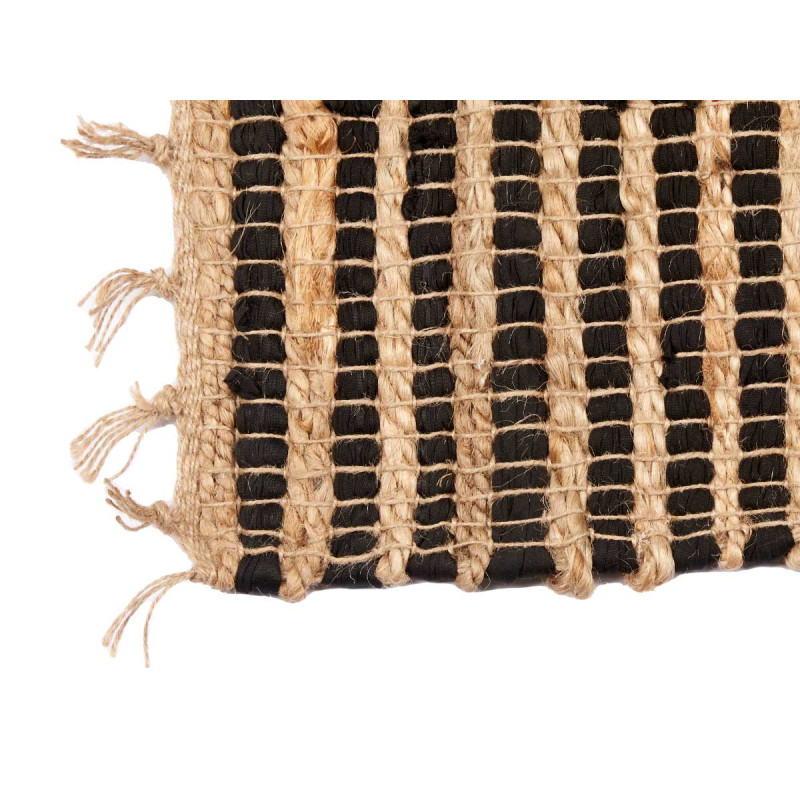TAPPETO NATURALE NERO DOPPIO RIGHE 60X90CM