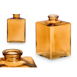 FRASCO CRISTAL CUADRADO AMBAR