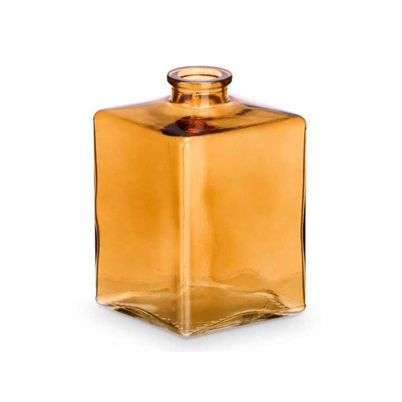 FRASCO CRISTAL CUADRADO AMBAR