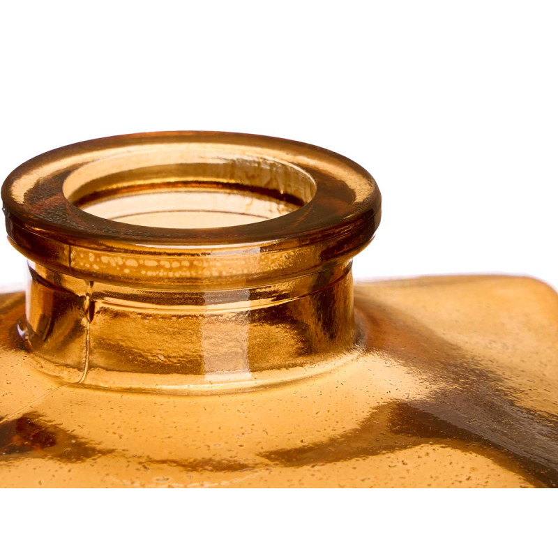 SQUARE GLASS JAR AMBER