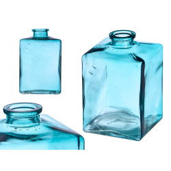 FRASCO CRISTAL CUADRADO TURQUESA
