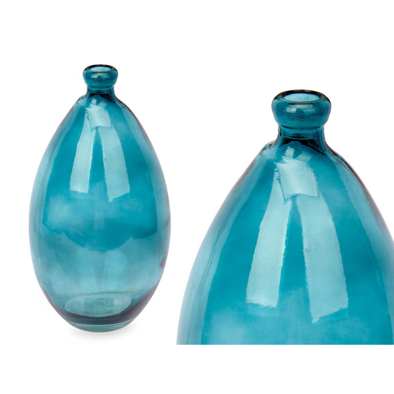 BOTELLA ABOMBADA IRREGULAR TURQUESA