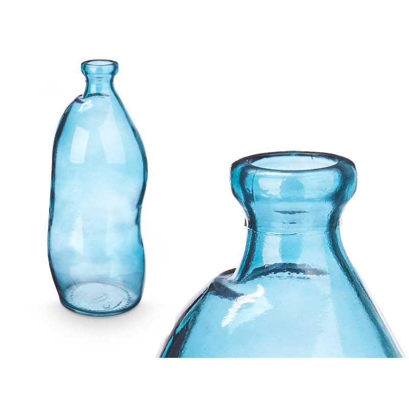 BOTELLA ALTA IRREGULAR TURQUESA