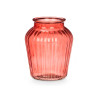 VASE EN VERRE À LARGE OUVERTURE RAYÉ BRIQUE