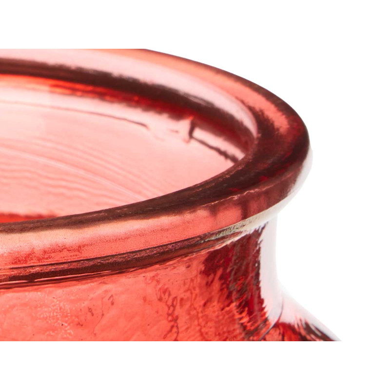 VASO VETRO BOCCA LARGA A RIGHE COLOR MATTONE