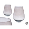 JARRON CRISTAL FORMA VASO 28CM GRIS