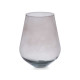 CRYSTAL VASE WITH GLASS SHAPE 28CM GREY