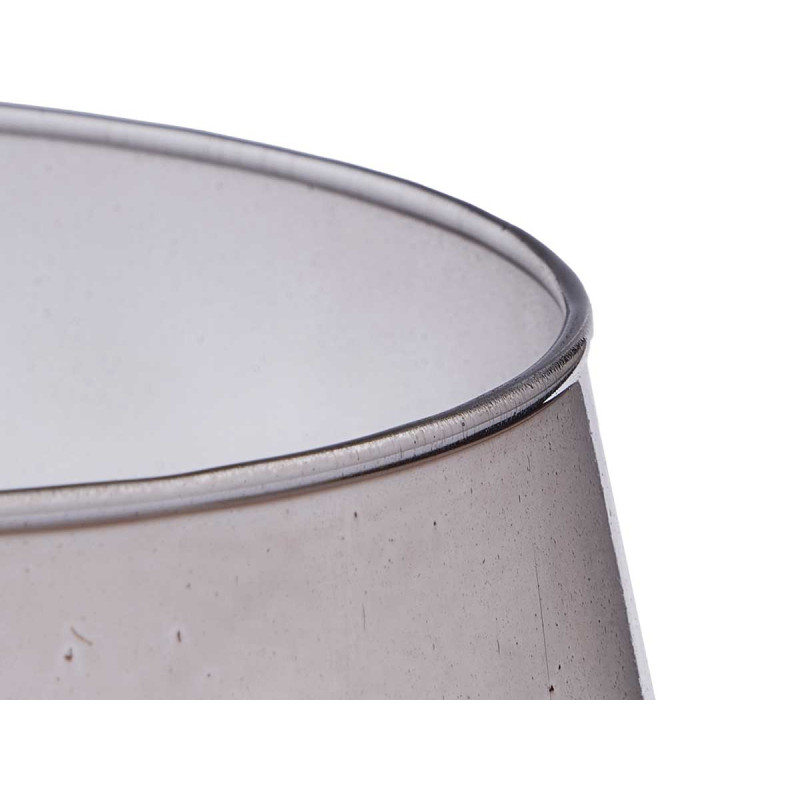 VASO VETRO FORMA BICCHIERE 28CM GRIGIO
