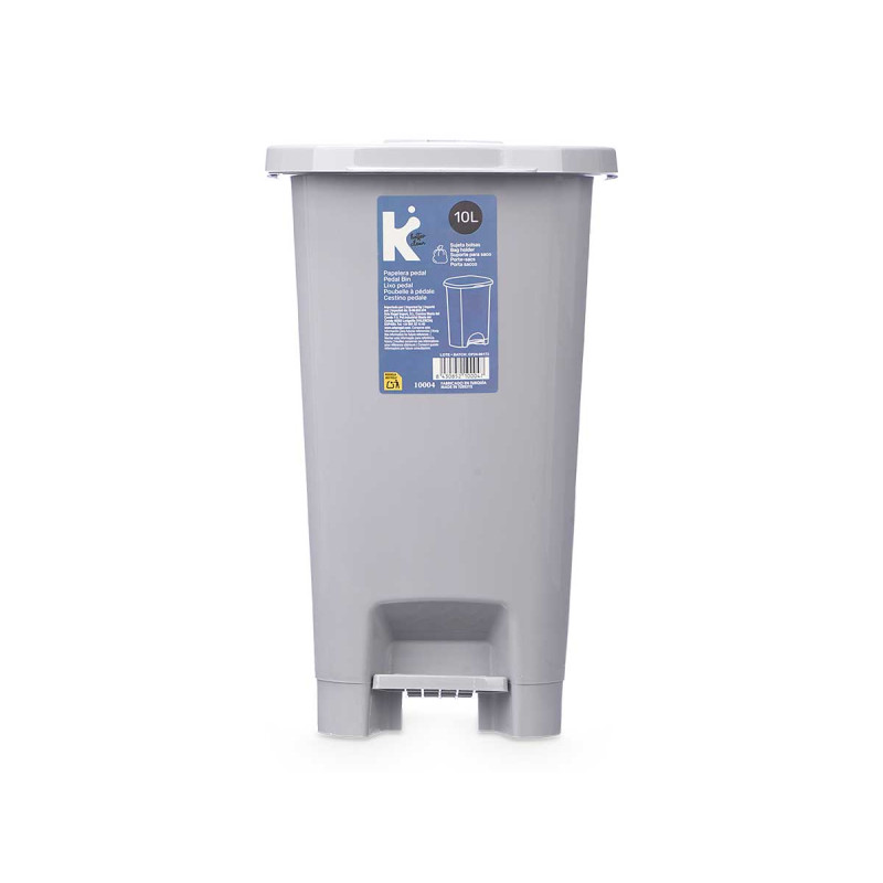 BALDE DO LIXO 10L PEDAL CINZENTO