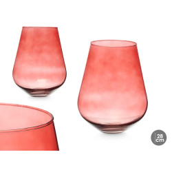 JARRON CRISTAL FORMA VASO 28CM TEJA