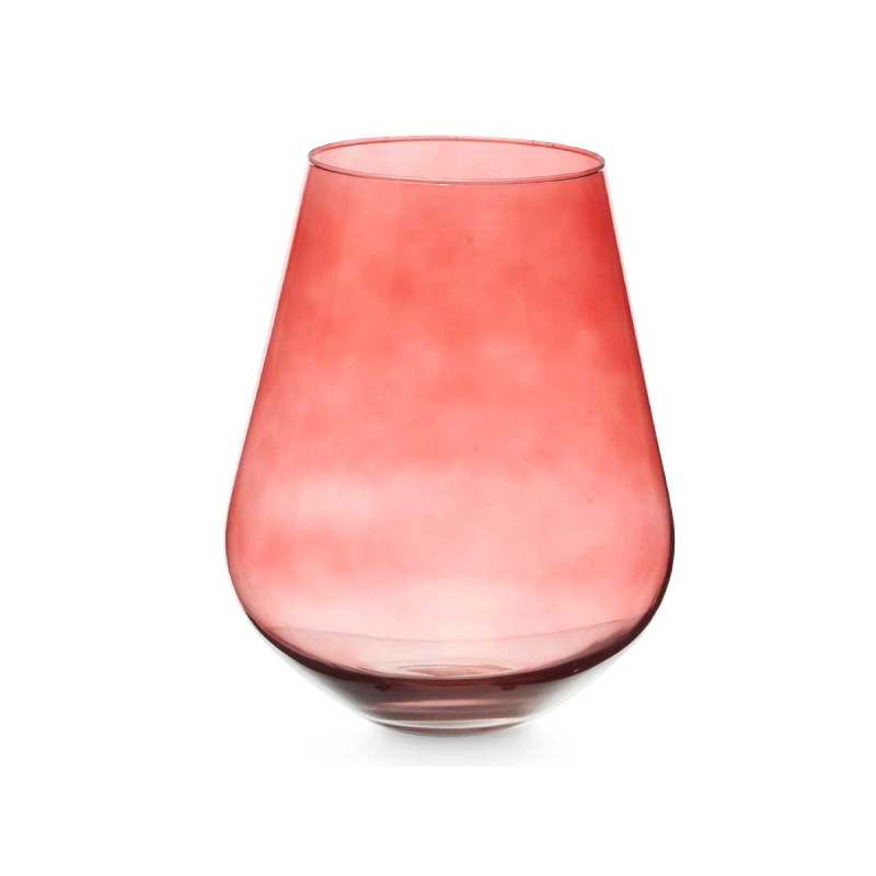 JARRON CRISTAL FORMA VASO 28CM TEJA