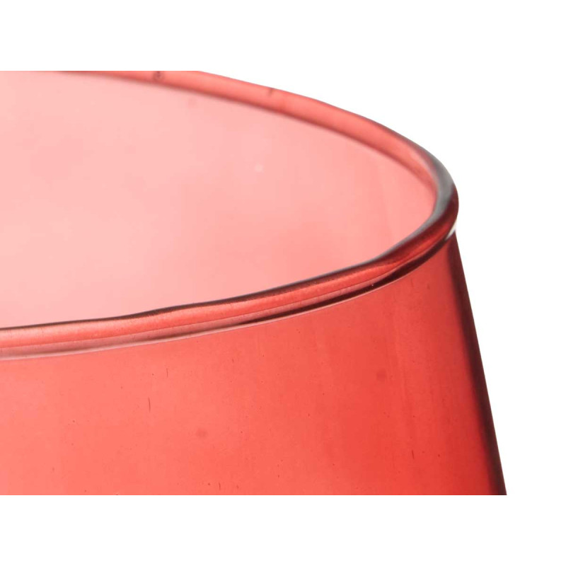 JARRON CRISTAL FORMA VASO 28CM TEJA