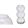 JARRON CRISTAL TRIPLE ESFERA 38CM GRIS