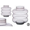 JARRON CRISTAL TRIPLE ESFERA ACHATADA 30CM GRIS
