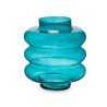 CRYSTAL VASE TRIPLE FLATTENED SPHERE 38CM TURQUOIS
