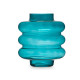 JARRON CRISTAL TRIPLE ESFERA ACHATADA 30CM TURQUES