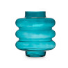 CRYSTAL VASE TRIPLE FLATTENED SPHERE 38CM TURQUOIS