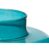 CRYSTAL VASE TRIPLE FLATTENED SPHERE 38CM TURQUOIS