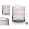 JARRON CRISTAL CILINDRO 17CM DIAM X 20CM GRIS