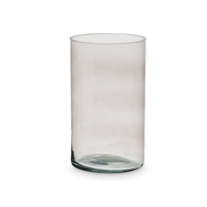 JARRON CRISTAL CILINDRO 17CM DIAM X 30CM GRIS