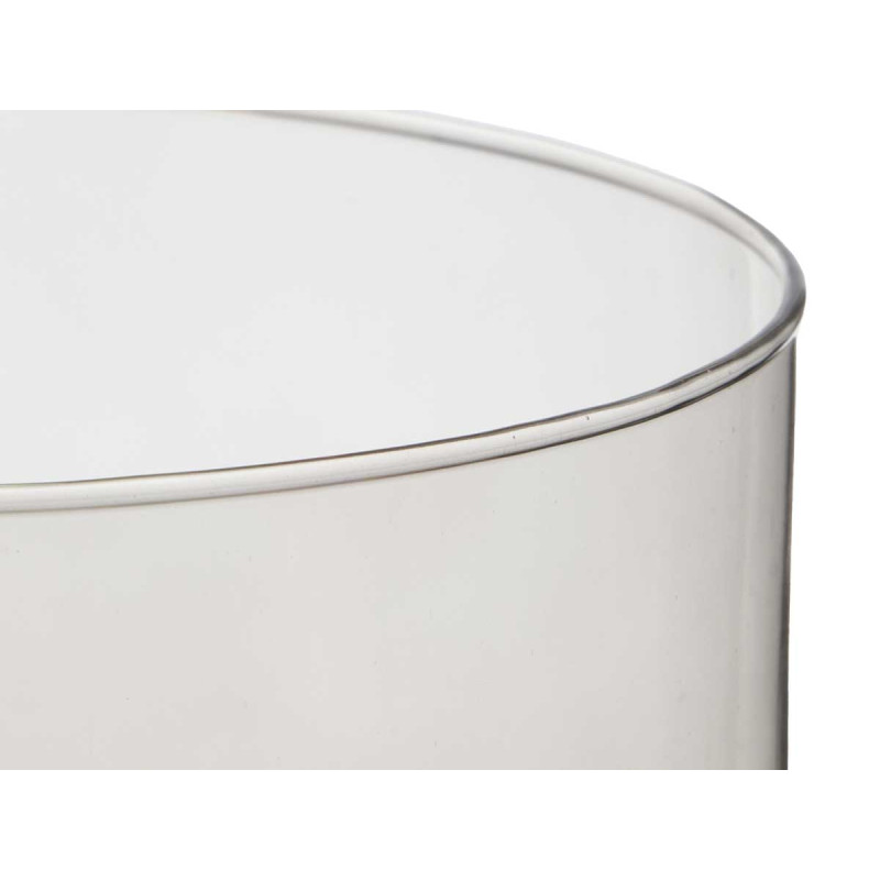 JARRON CRISTAL CILINDRO 17CM DIAM X 30CM GRIS