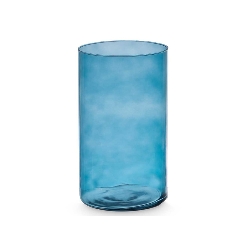 JARRON CRISTAL CILINDRO 17CM DIAM X 30CM TURQUESA