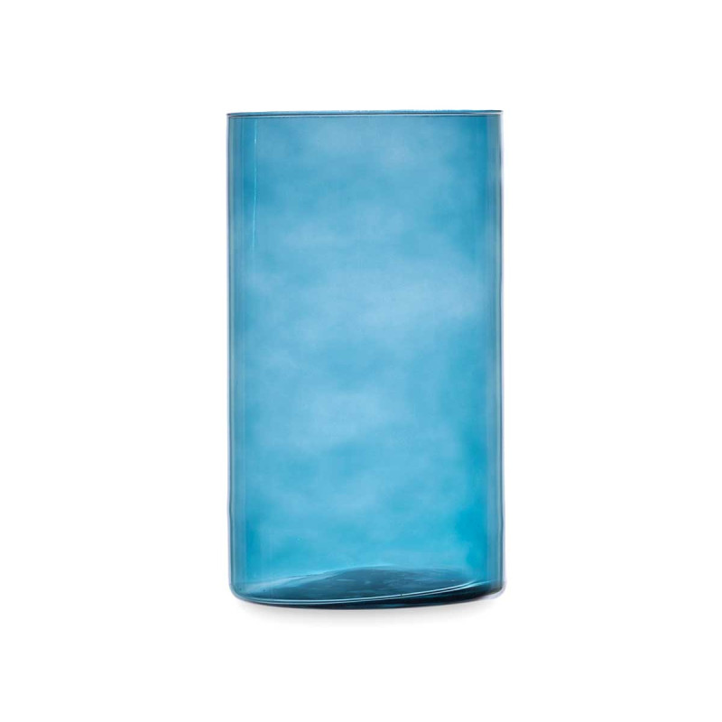 JARRON CRISTAL CILINDRO 17CM DIAM X 30CM TURQUESA