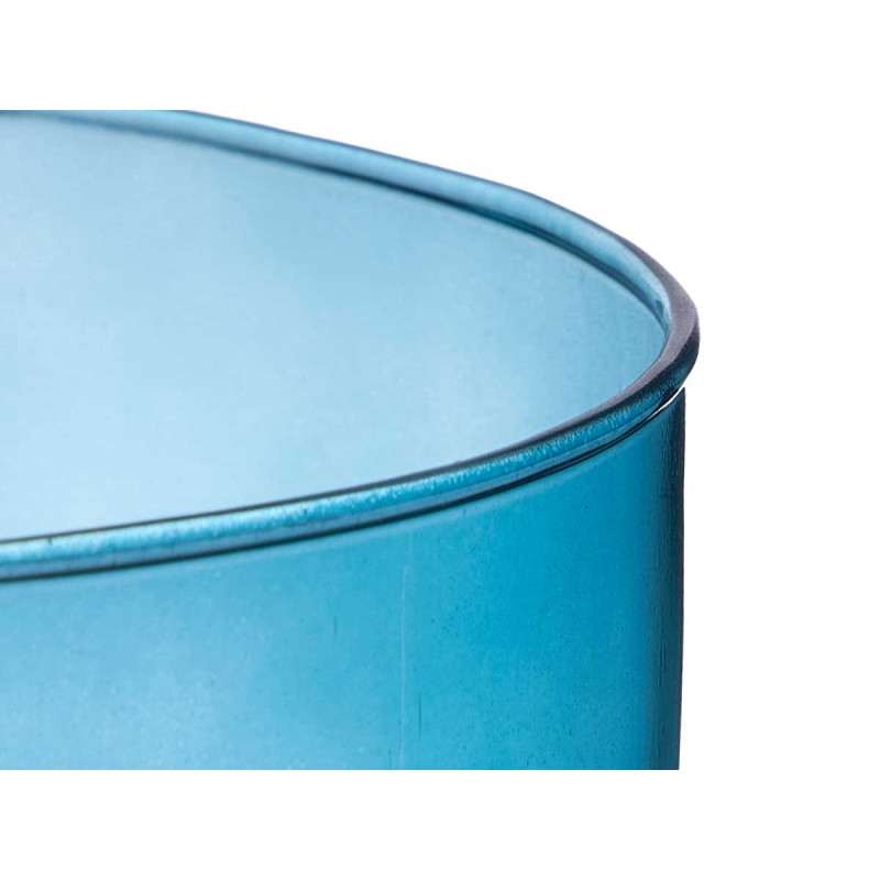 JARRON CRISTAL CILINDRO 17CM DIAM X 30CM TURQUESA