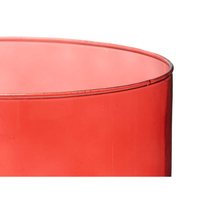 JARRON CRISTAL CILINDRO 17CM DIAM X 30CM TEJA