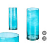 JARRON CRISTAL CILINDRO 12CM DIAM X 30CM TURQUESA