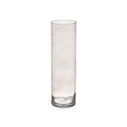 JARRON CRISTAL CILINDRO 12CM DIAM X 40CM GRIS