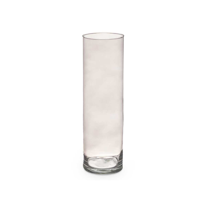 JARRON CRISTAL CILINDRO 12CM DIAM X 40CM GRIS